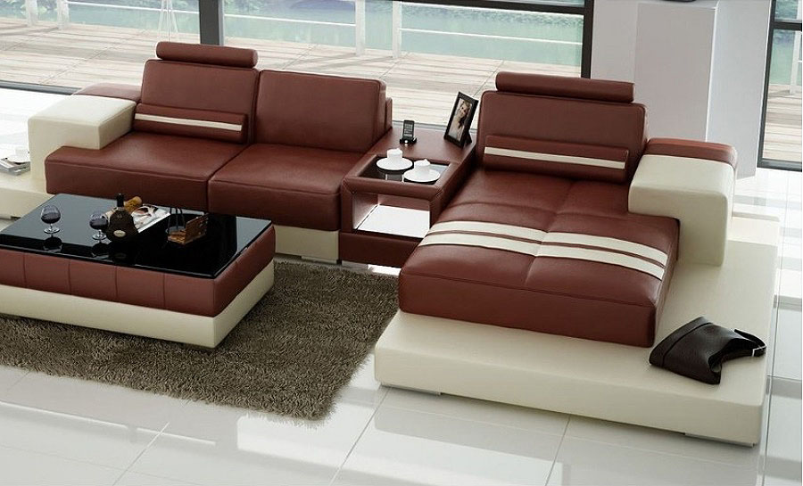 Forrey3SC- Leather Sofa Lounge Set